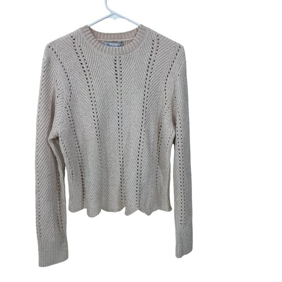 Michael Stars Chenille Sweater‎ Size LP Lakin Cropped Crew Neck Pullover  NWT - Picture 4 of 8